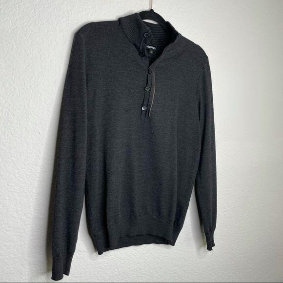 NetWork Men's Quarter Button Pull Over Sweater Me… - image 5