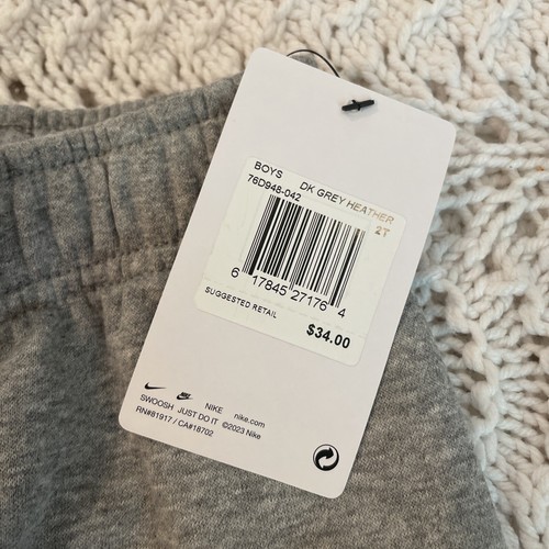 Nike 2T Dark Gray Heather Jogger Sweats Boys 76D948-042 New With Tags! - Picture 4 of 11
