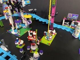 - LEGO Friends Amusement Park 41130 Roller Coaster Swings Rides Gate Emma Andrea