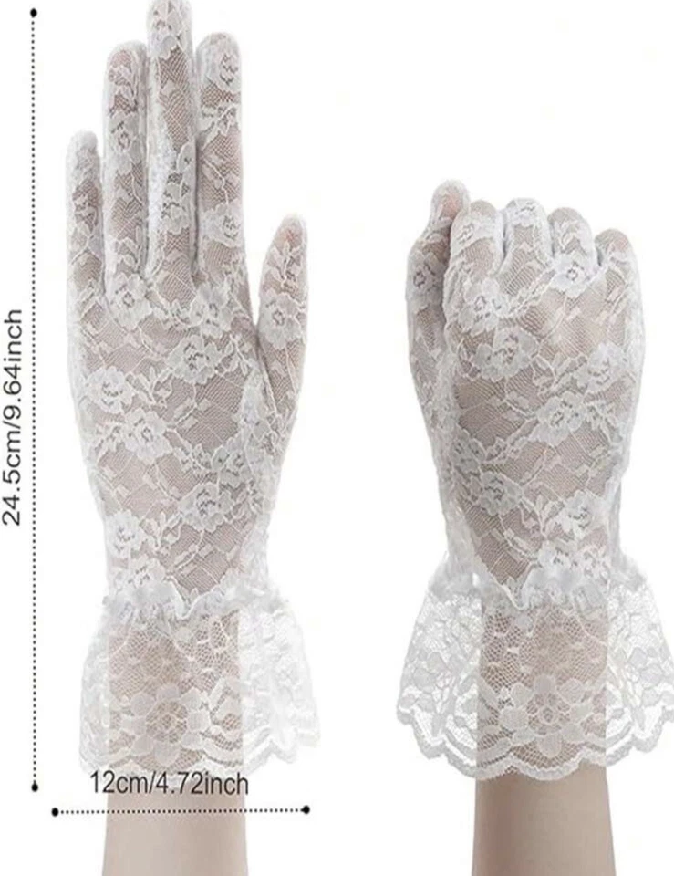女士新娘婚礼派对舞会歌剧晚间花边手套 — 第 3/4 张图片
