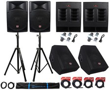 Rockville PA System w/ 15" Speakers 18" Subwoofers 15" Monitors Stands Cables
