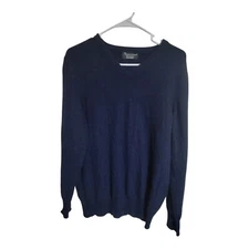 HAWICK Knitwear Sweater Men M Blue Cashmere Scotland Minimalist Preppy Career 