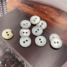 10pcs Natural Shell Flat Button 2-hole Garment DIY Shirt Sewing Craft White