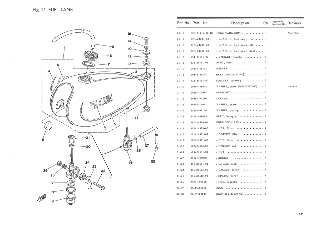 1979 Yamaha Enduro 100 Parts