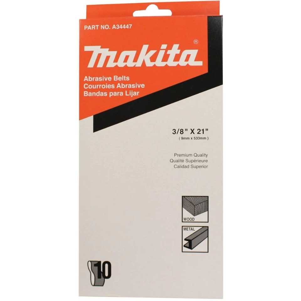 Cinturón abrasivo Makita A-34447 3/8" x 21" 40 grano 10/PK Foto 2 de 2
