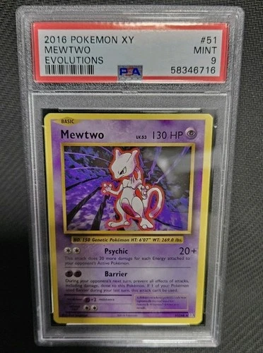 Pokémon XY Evolutions, Mewtwo #51, PSA Mint 9!!!