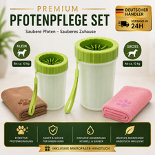 Premium Pfotenreiniger Hund inkl Handtuch Pfotenwascher Schmutzfänger Set