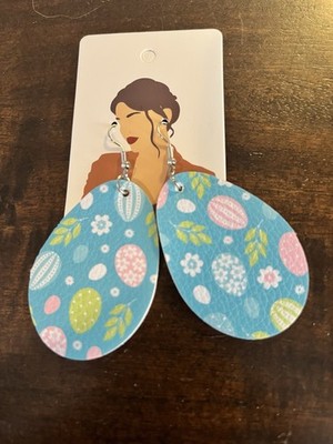 Easter Themed Egg Shaped Drop Earrings 
