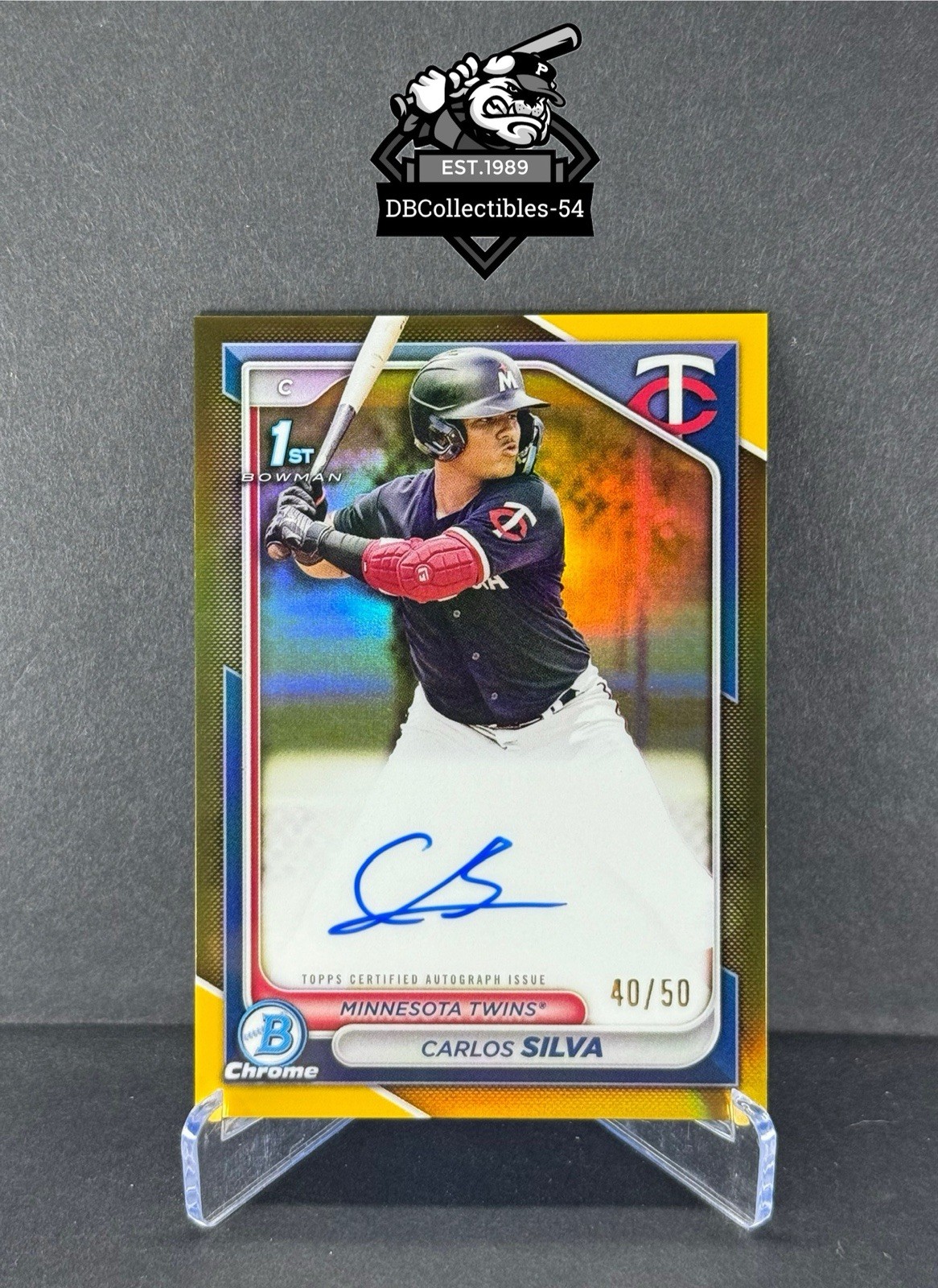 2024 Bowman Chrome Carlos Silva 1st True Gold Auto 40/50 Minnesota Twins
