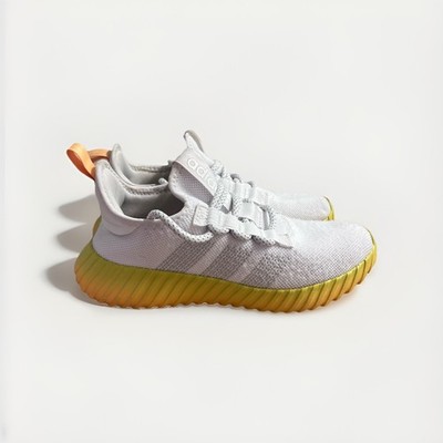 adidas White Yellow unisex Athletic Sneaker Lace Up Low Top Solid Rubber Outsole