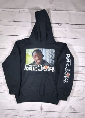 Poetic Justice Sweatshirt Hoodie Herren kleine Musik Grafik Tasche schwarz Tupac