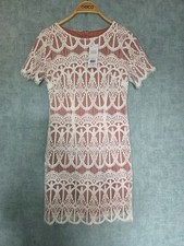 Dorothy Perkins uk 6 petite white lace bodycon dress wedding racing christening
