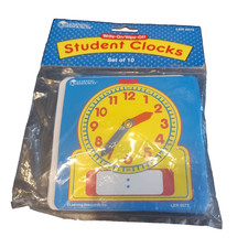 Learning Resources Write On Wipe Off 4 1/2 inch Student Clock pack of 10 LER0572