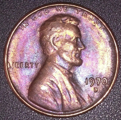 1970-D LINCOLN MEMORIAL CENT 1C ,FLOATING ROOF, NO-FG, TONED