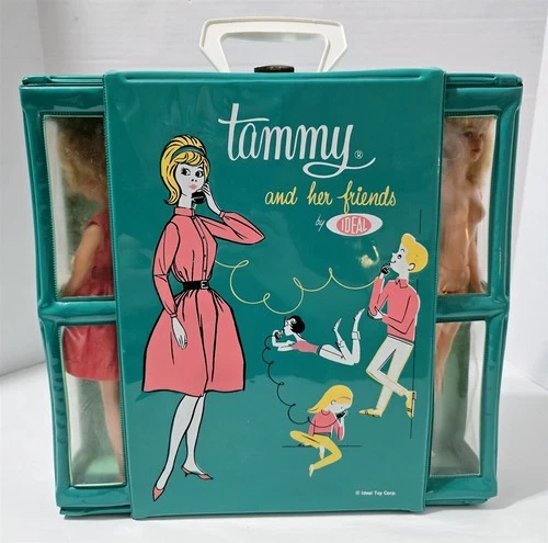 X-903 VINTAGE 1960'S IDEAL TAMMY & FAMILY DOLLS WITH CASE & CLOTHING