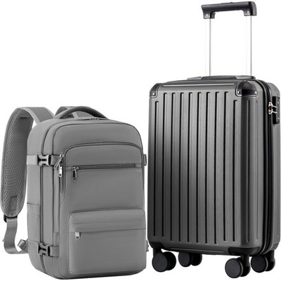 COOLIFE Handgepäck Koffer 55X35X20cm und Kabinen Rucksack 20L40X25X20cm Set f...
