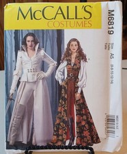 5819 McCalls SEWING Pattern UNCUT Costume Misses 6-14 Goth Steampunk CosPlay
