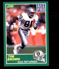 1989 Score #305 Tim Brown Los Angeles Raiders