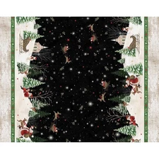 P&B Textiles - Believe - Santa's Scenic Double Border - Multi, Fabric BTY