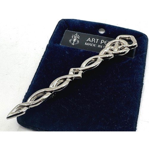 Art Pewter Celtic Knot Kilt Pin Brooch Silver Tone Made in Scotland NWT - 第 2/6 張圖片