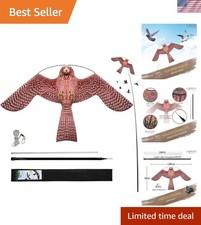 Bird Hawk Flying Kite with Pole Crops Farm Protector Bird Scarer Flying Kite ...