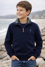 Polo Ralph Lauren Boys Quarter Zip Sweater Size 14/16 EUC