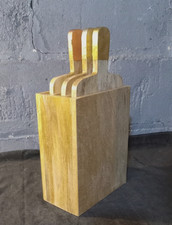 Set-3 Thirstystone  Cutting Cheese Boards Mango Wood w/Holder