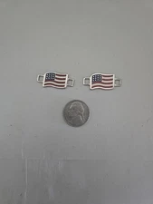 RED WING SHOES AMERICAN FLAG BOOT LACE SHOE LOCK CHARMS USA 🇺🇸 ONE PAIR 