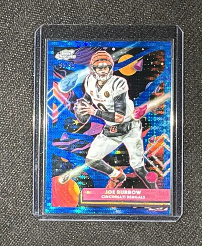 2025 Topps Chrome Cosmic Joe Burrow Blue Moon Refractor /99