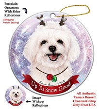 Maltipoo Up To Snow Good Holiday Ornament