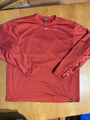 VTG 90s 00s Nike Team Pullover Jersey Men’s XL Red Mesh Training Warmup Shirt - Picture 2 of 8