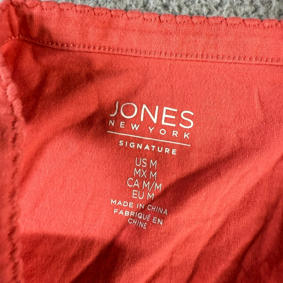 Camiseta sin mangas Jones New York Signature naranja para mujer M cuello redondo elástica informal Foto 4 de 4