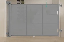 Miumoon 71 inch Retractable Baby Gates 34 inch Tall, Gray NEW