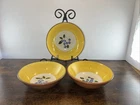 Set of 3 Stangl Pottery Soup/Dessert Bowls Blueberry Pattern, Art Pottery,Stamp!