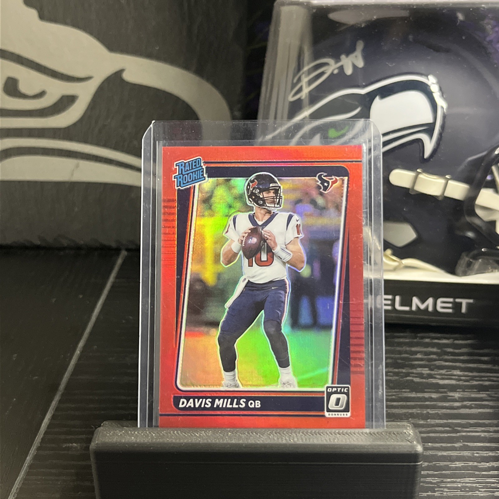 Davis Mills 2021 NFL Panini Optic /99 Red Prizm Rated Rookie RC #222 Texans