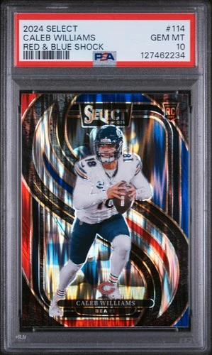 2024 PANINI SELECT RED & BLUE SHOCK #114 CALEB WILLIAMS PSA 10