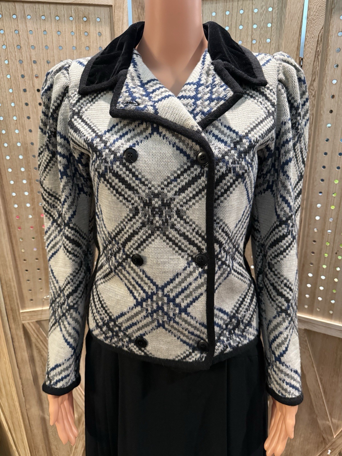 Saint Laurent cardigan vintage misto lana maglia maglione manica lunga 38 US taglia 6