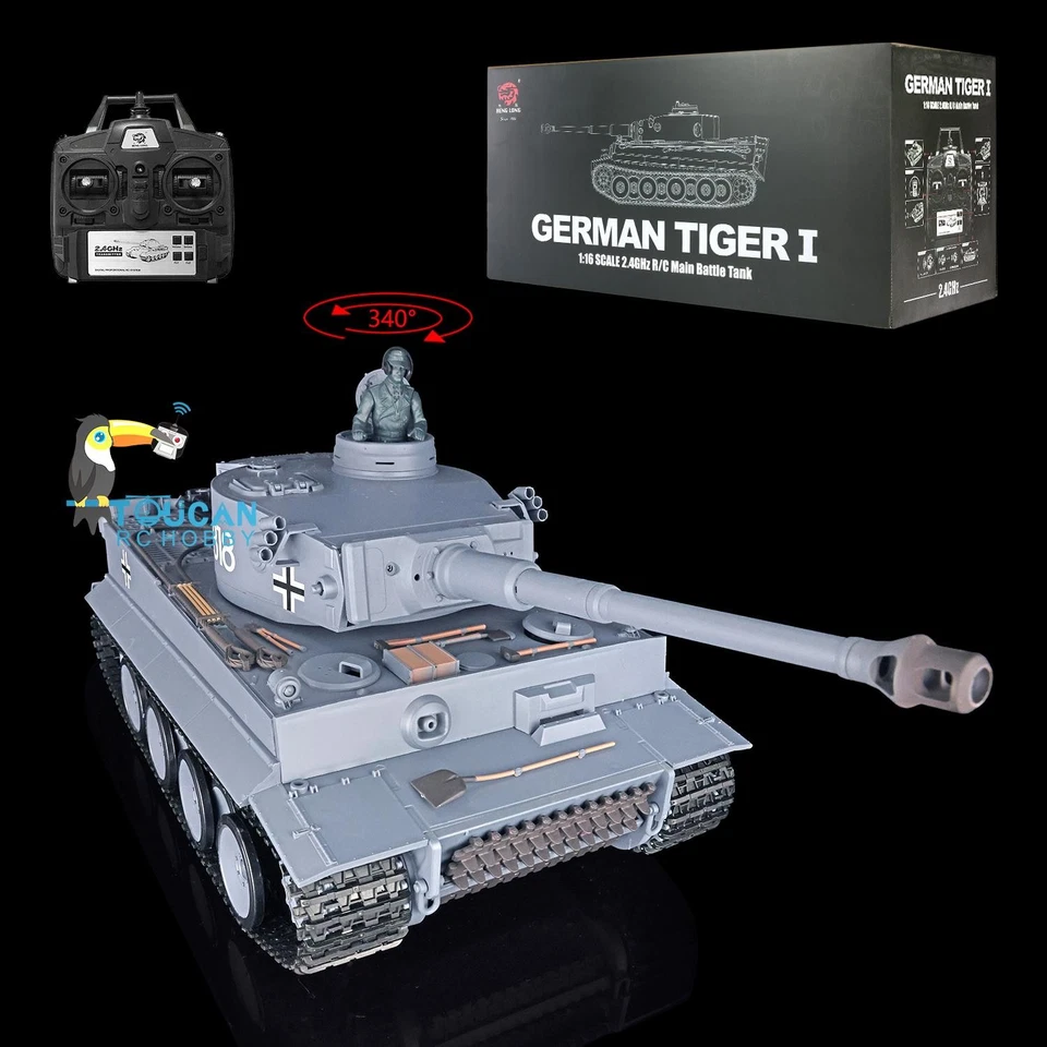 Henglong 1/16 7.0 RTR 2.4Ghz RC Combat Tank 3818 Plastic German Tiger I Model - Image 3 of 4