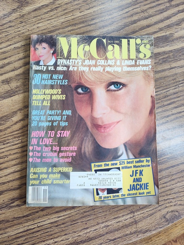 McCall's Magazine November 1983 Linda Evans Joan Collins Dynasty - All Inserts 