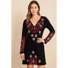 I-N-C International Concepts XS Dress/Tunic Embellished Boho Chic Cottagecore