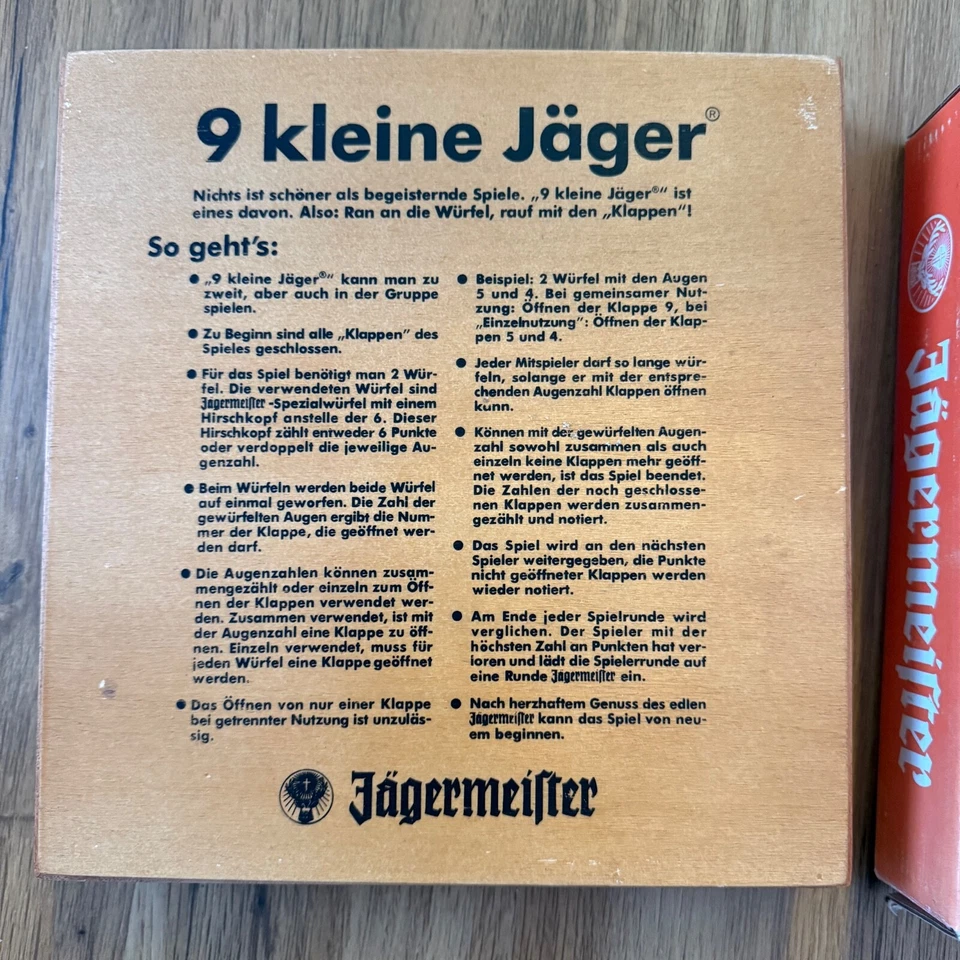 Jägermeister 9 kleine Jäger Shut The Box Brettspiel Trinkspiel - Bild 3 von 4