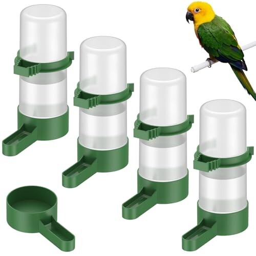 4 Pcs Bird Water Feeder Plastic Drinker Feeder Water Clip for Parrots