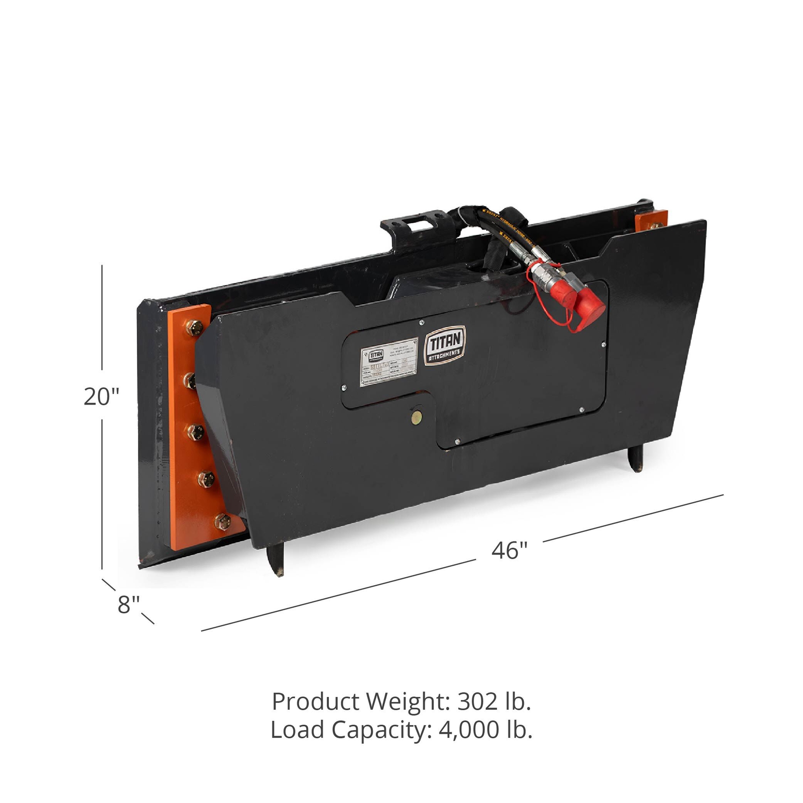 Titan Attachments Hydraulic Tilt Mount Plate for Skid Steers, 25 Degree