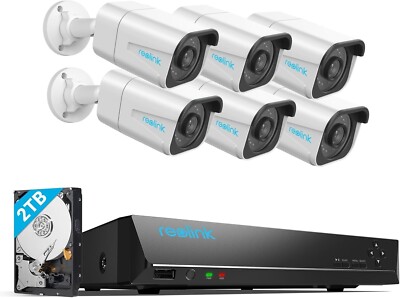 Reolink 4K PoE CCTV Überwachungskamera Systeme, 8CH NVR mit 2TB HDD, RLK8-800B6