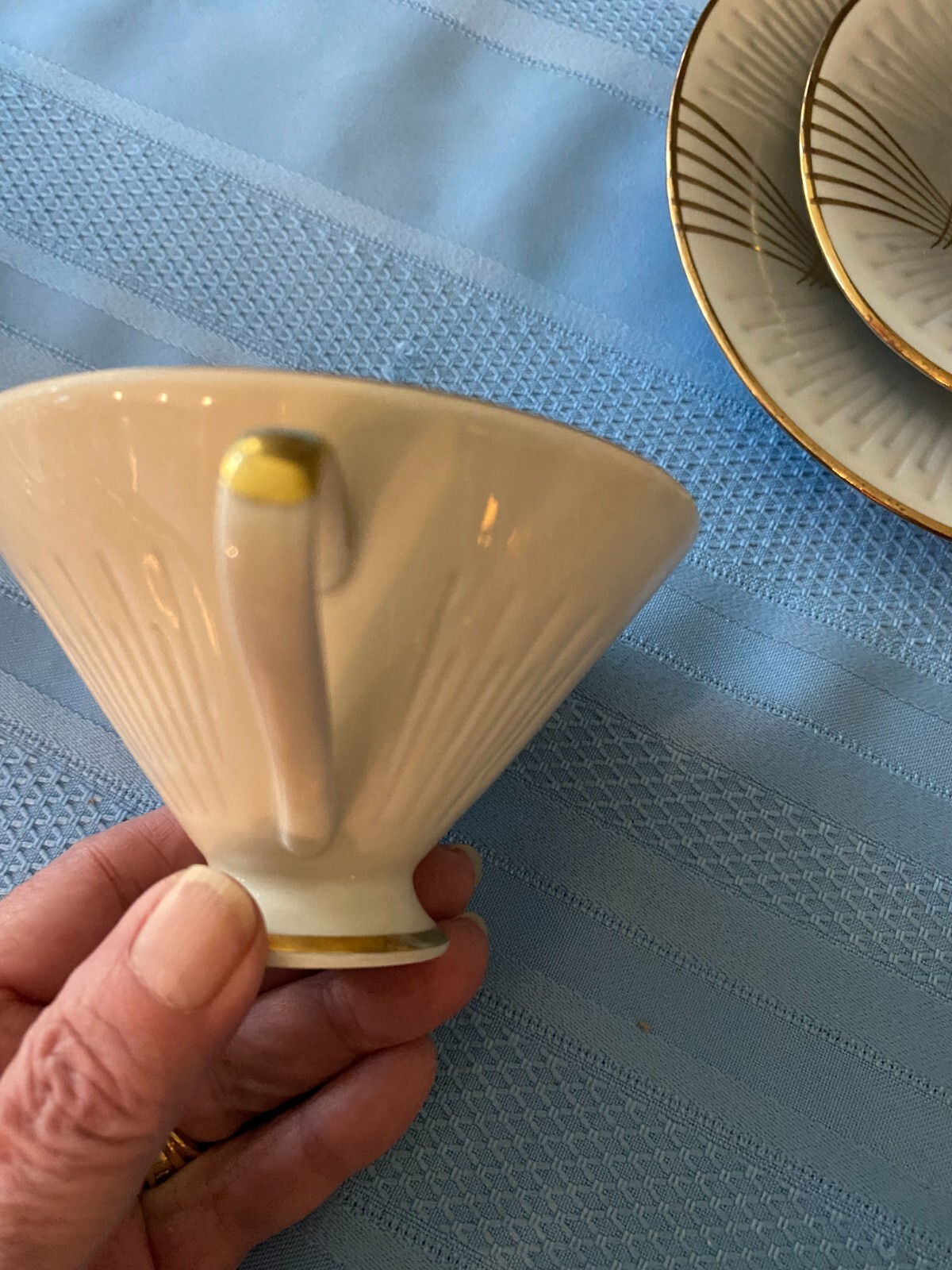 Vintage Zeh Scherzer Bavaria, Germany  3 pc Tea Cup,Saucer & Dessert Plate Set