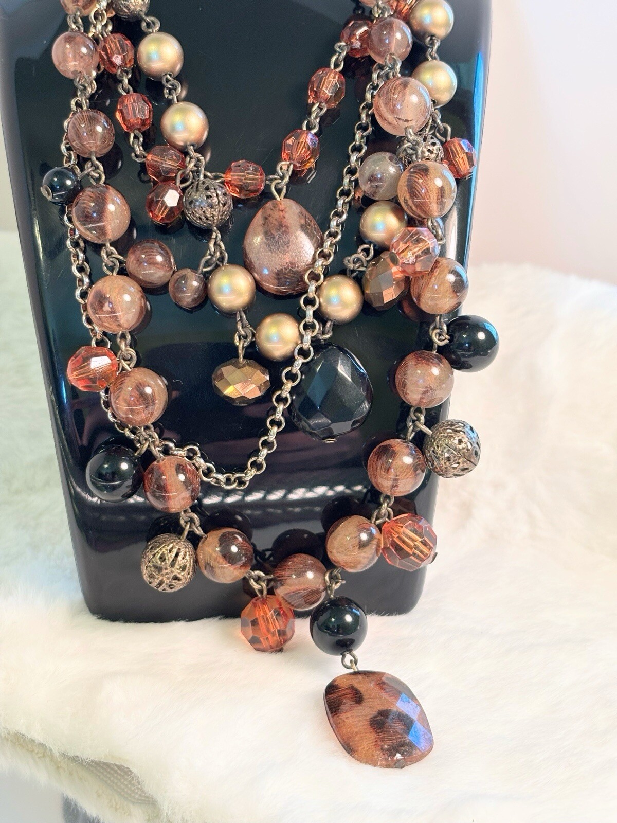 Statement Piece Necklace Multi Stone/Layered Mix … - image 2
