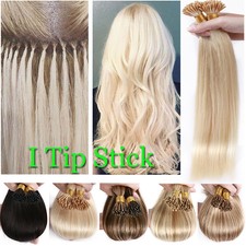 US CLEARANCE Remy Stick I Tip Human Hair Extensions Micro Ring Thick 150G 150S