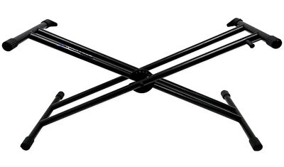 Rockville Double X Braced Keyboard Stand W/Push Button Lock For Hammond