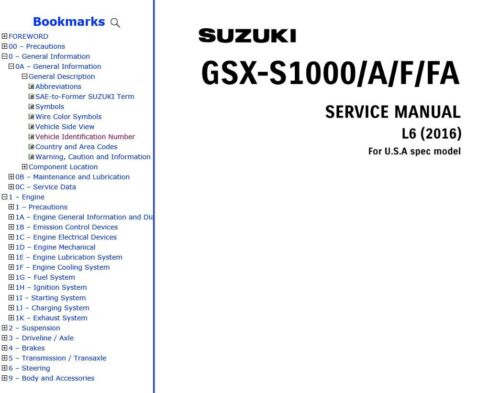 枚数限定 SUZUKI スズキ GSX-S1000/F サービスマニュアル L6-L7 | www