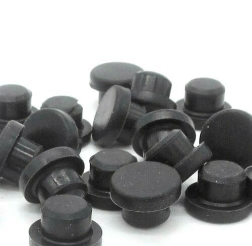 3/8”  Rubber Feet for Elite Crock Pot  Push In Stem   Black Silicone  4 Per Pack - Afbeelding 1 van 6